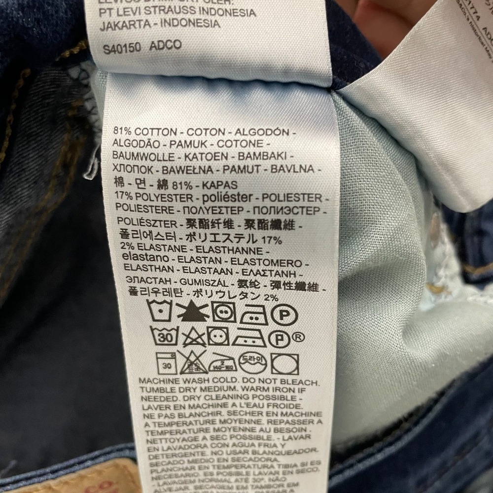 Levi's 711 Skinny Jeans Women 29 Blue Dark Wash Mid Rise Stretch Denim - Picture 4 of 11